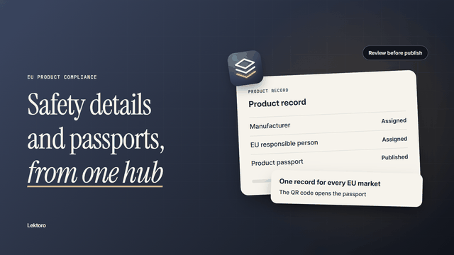 Find missing GPSR data, prepare passports and manage recalls