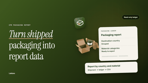 Track shipped packaging by country and material for PPWR