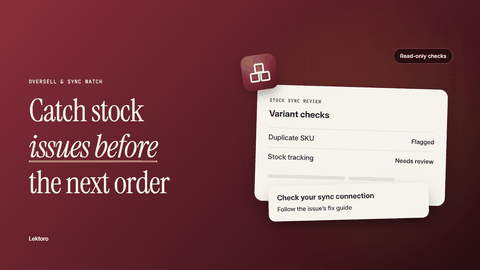 Get warned before a broken inventory sync leads to overselling